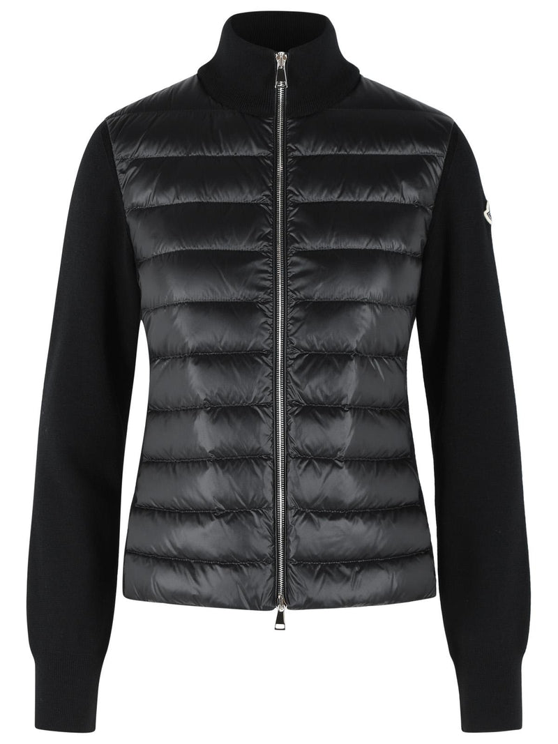 Moncler Moncler Padded Virgin Wool Cardigan Black Women - World Class Fashion