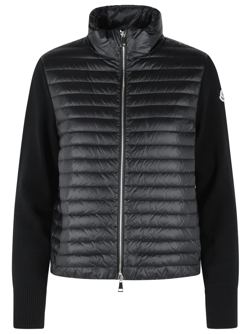 Moncler Moncler Padded Virgin Wool Cardigan Black Women - World Class Fashion