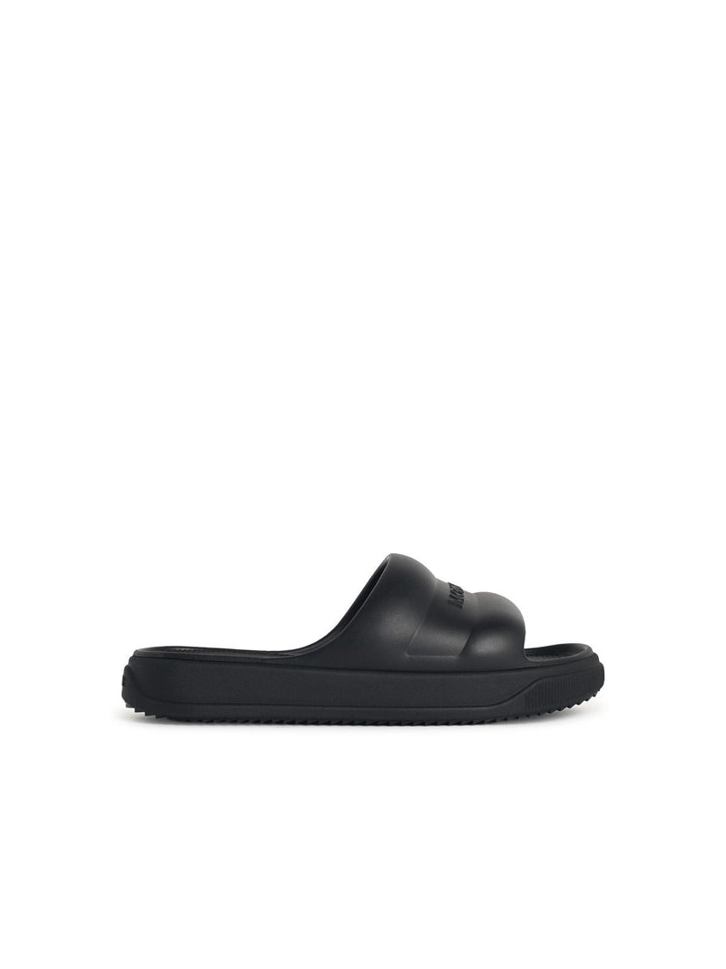 Moncler Moncler Altive Black Rubber Slides Women - World Class Fashion