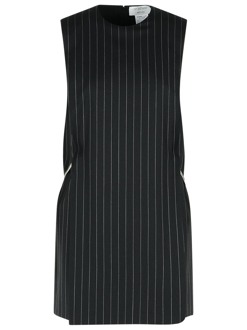 Sportmax Sportmax DOMINI Black Virgin Wool Blend Dress - World Class Fashion