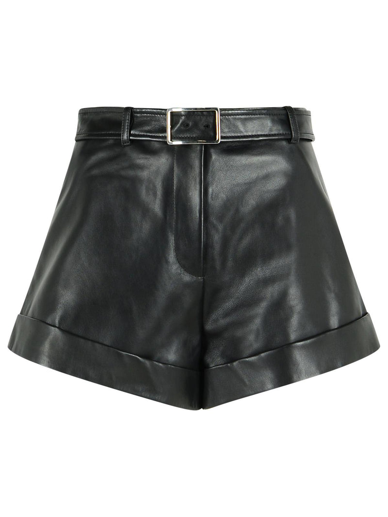 Sportmax Sportmax VASAIO Shorts de cuero negros - World Class Fashion