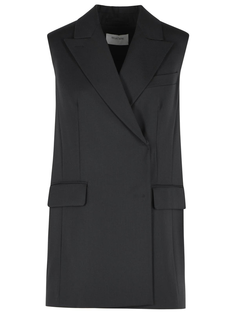 Sportmax Chaleco 'ALBERO' de mezcla de lana virgen negra de Sportmax - World Class Fashion