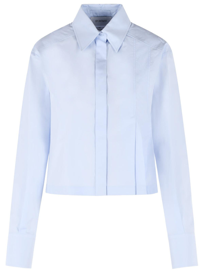 Sportmax Sportmax 'CERTO' Cropped Shirt Light Blue - World Class Fashion