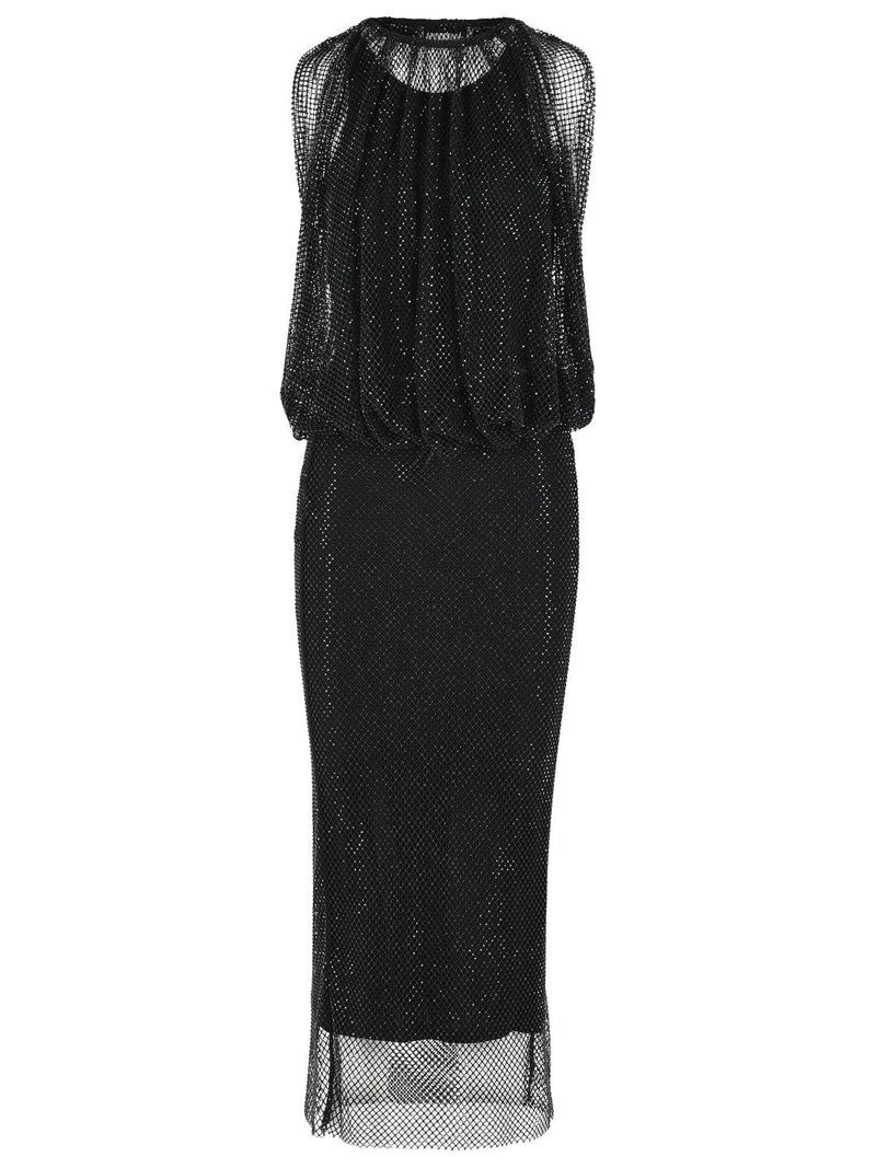 Sportmax Vestido sin mangas Sportmax PAPPA negro con cristales - World Class Fashion