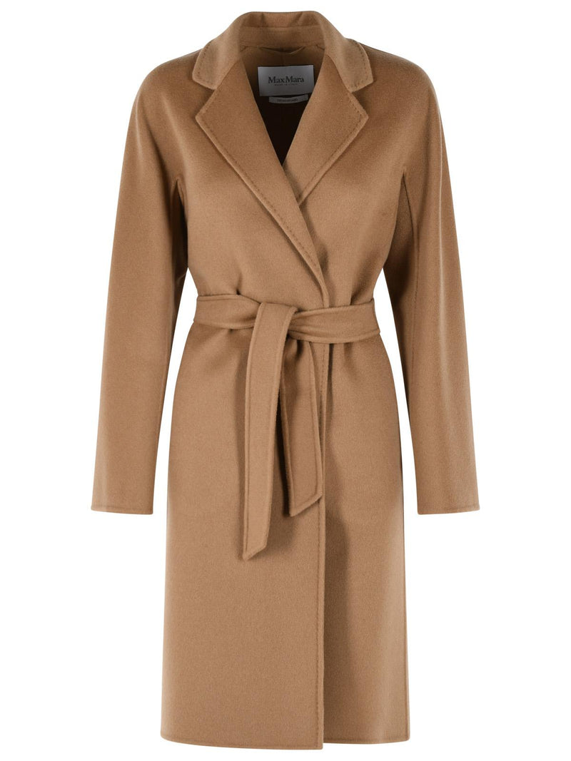 Max Mara Max Mara ACERI Camel Cashmere Wrap Coat Brown - World Class Fashion