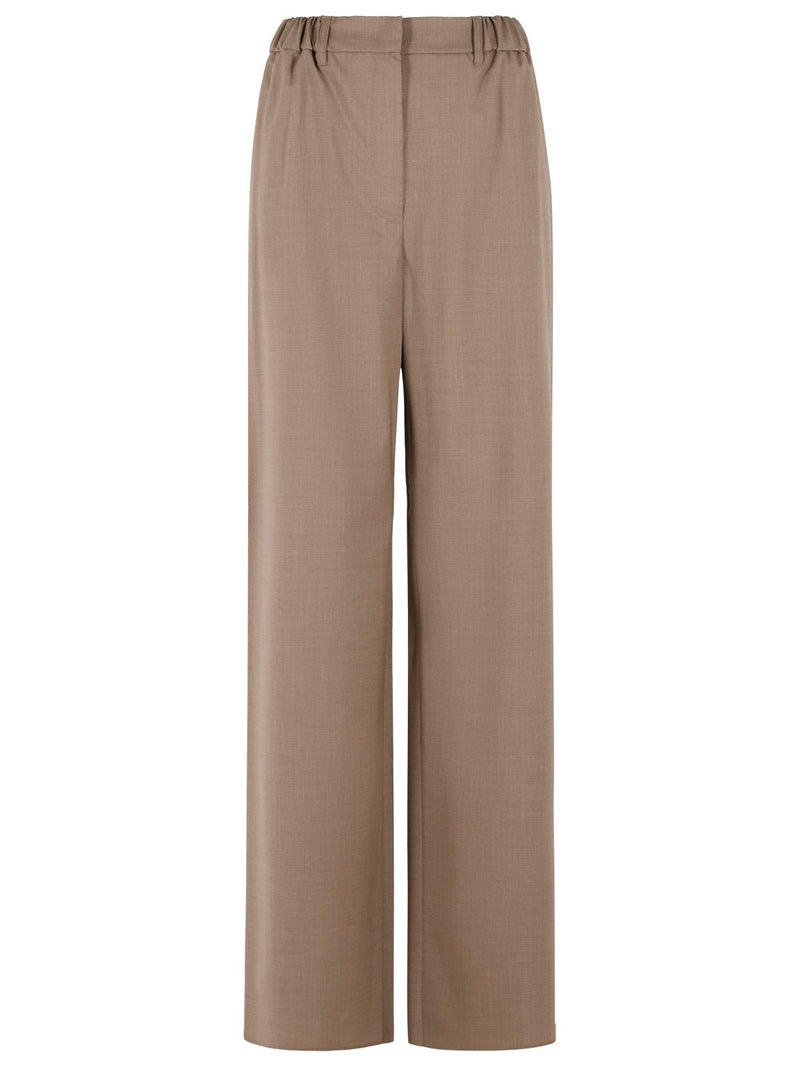 Max Mara Max Mara 'SALPA' Stretch Wool Trousers Hazelnut - World Class Fashion