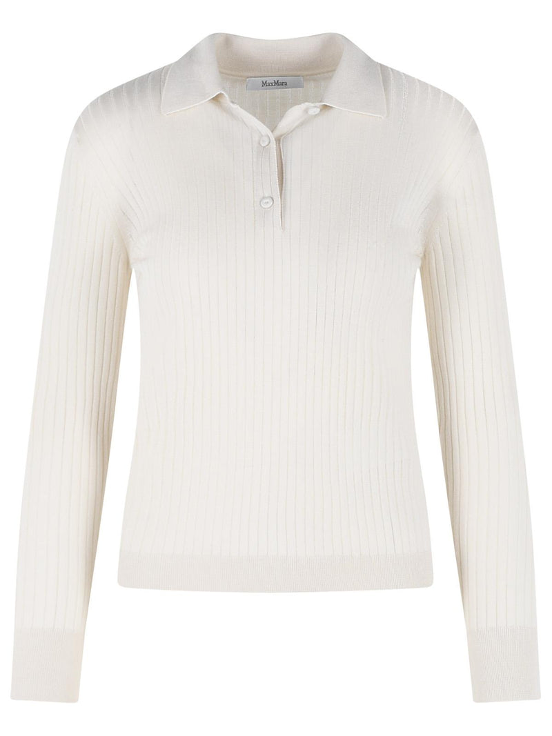 Max Mara Max Mara Jersey de cachemir y seda marfil 'GITANO' - World Class Fashion