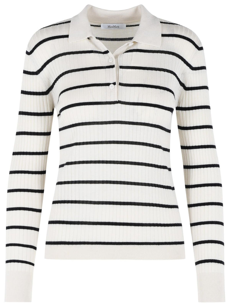 Max Mara Jersey Max Mara 'GITANO' de cachemir y seda color crema - World Class Fashion