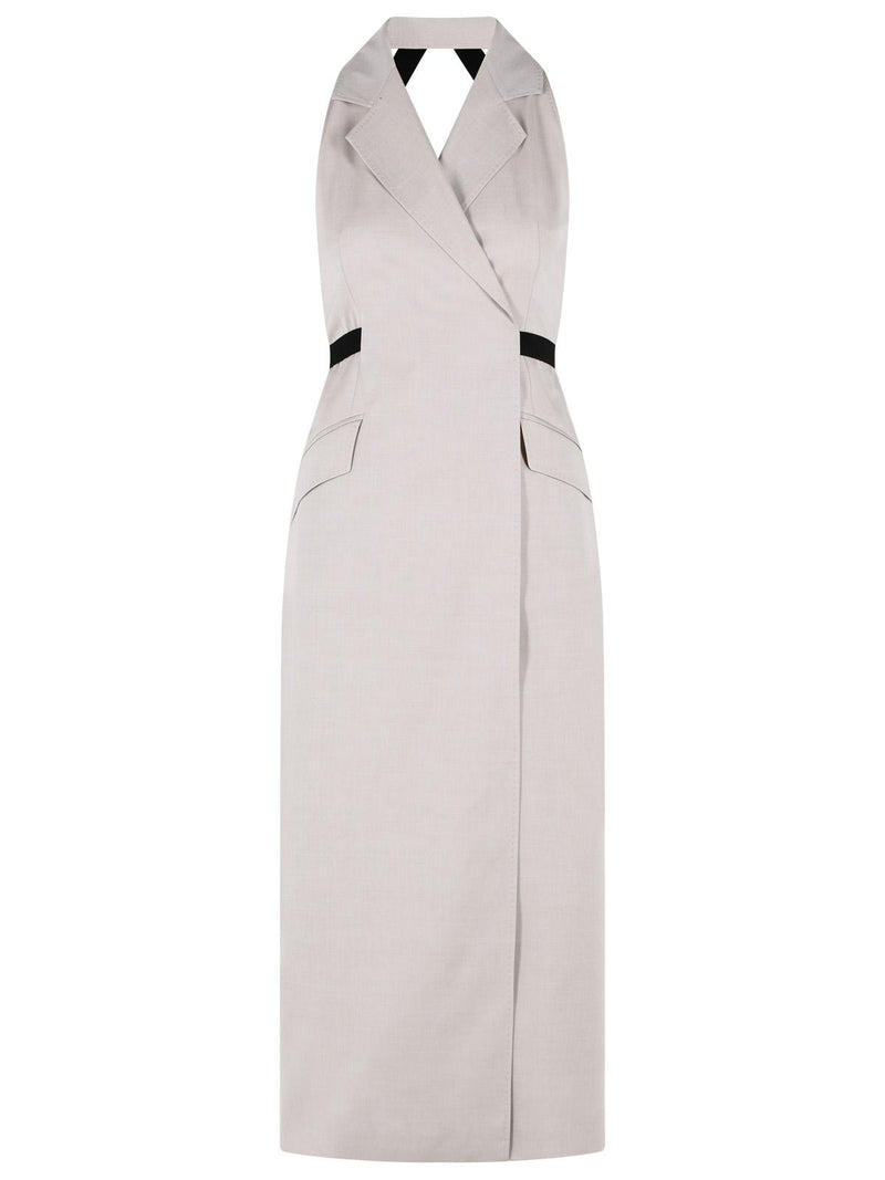 Max Mara Max Mara CIME Beige Cotton Wool Canvas Dress - World Class Fashion