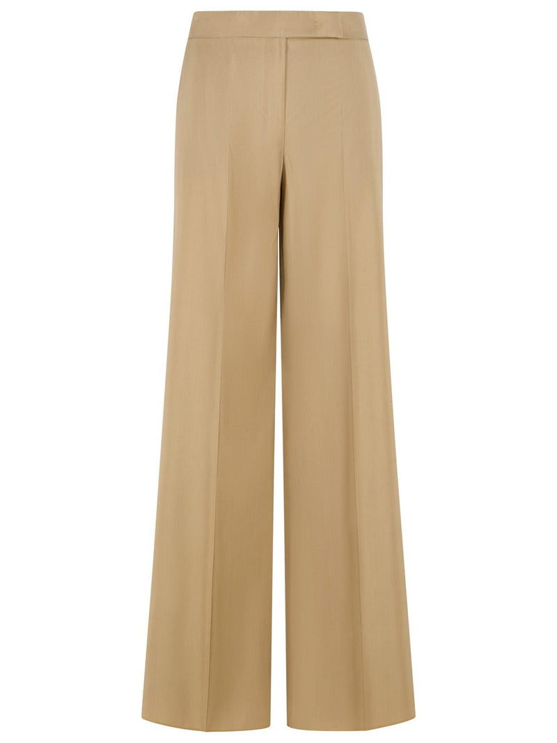 Max Mara Max Mara 'BRONTE' Beige Virgin Wool Blend Pants - World Class Fashion