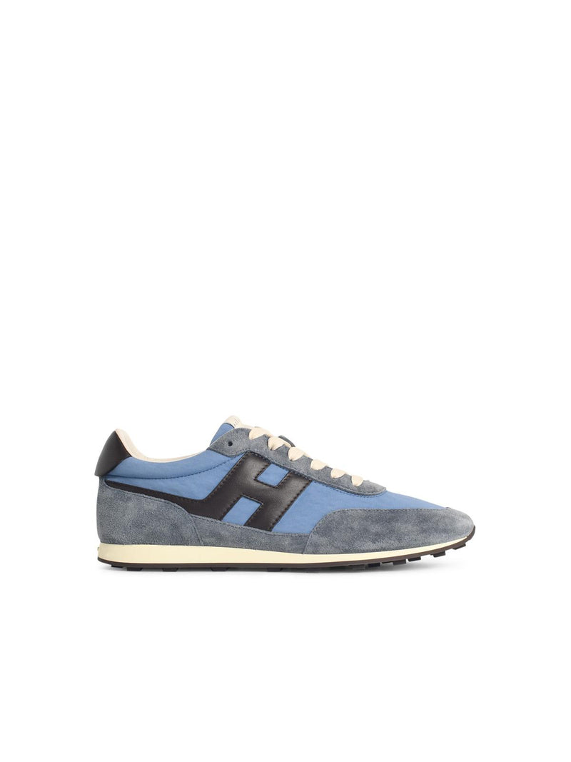 Hogan Hogan HOGAN Athletic Light Blue Brown Suede Sneakers - World Class Fashion