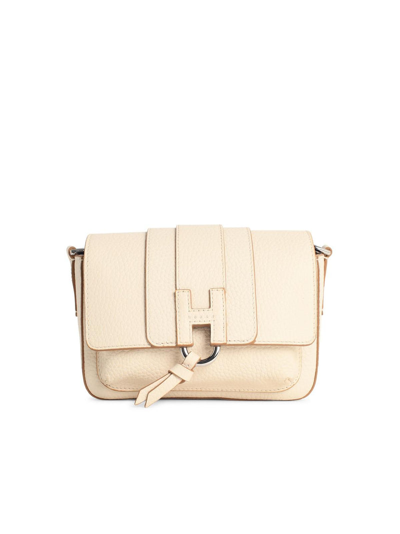Hogan Bolso de Hombro Hogan FLAP Hogan Trend de Piel en Color Marfil - World Class Fashion