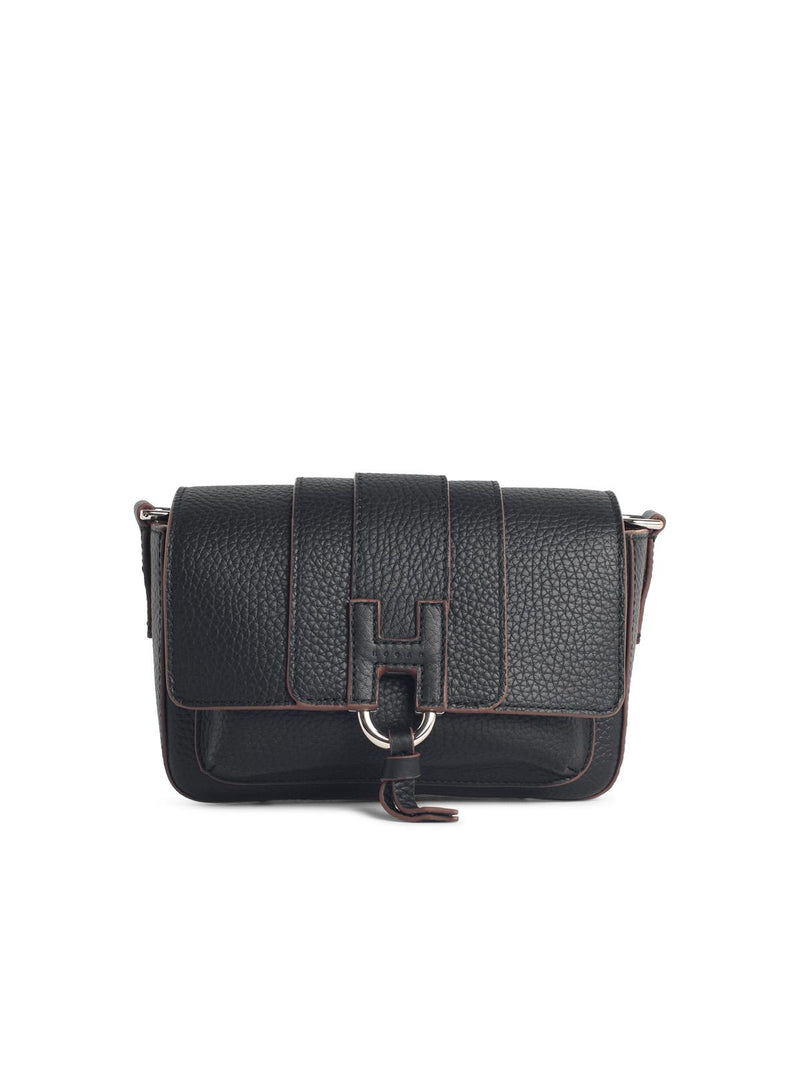 Hogan Hogan FLAP Hogan Trend Bolso de hombro de cuero negro - World Class Fashion