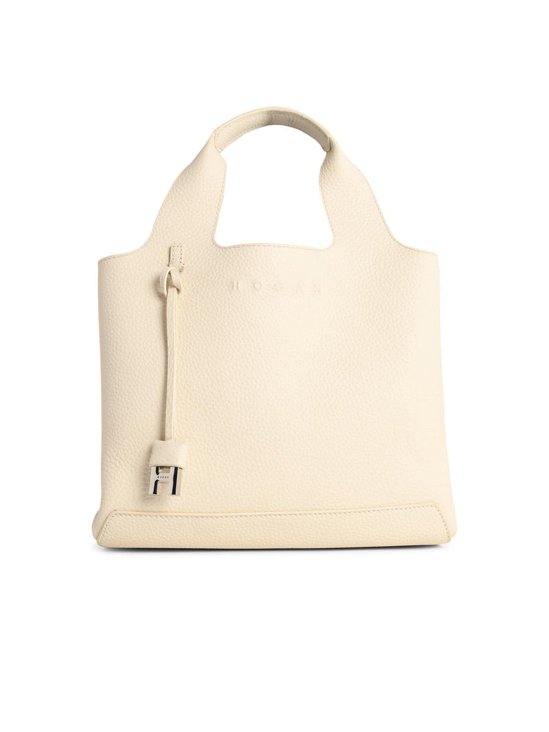 Hogan Bolso shopper Hogan de piel color marfil para mujer - World Class Fashion