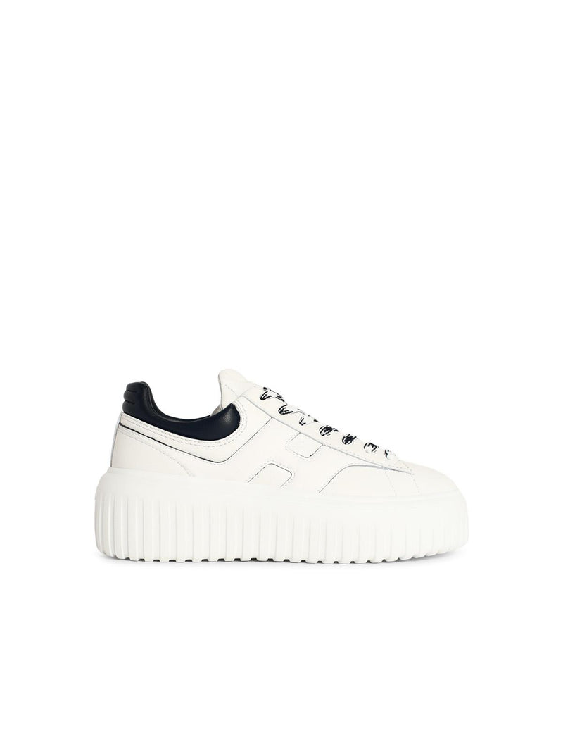 Hogan Zapatillas de mujer de cuero blanco H-STRIPES Hogan - World Class Fashion