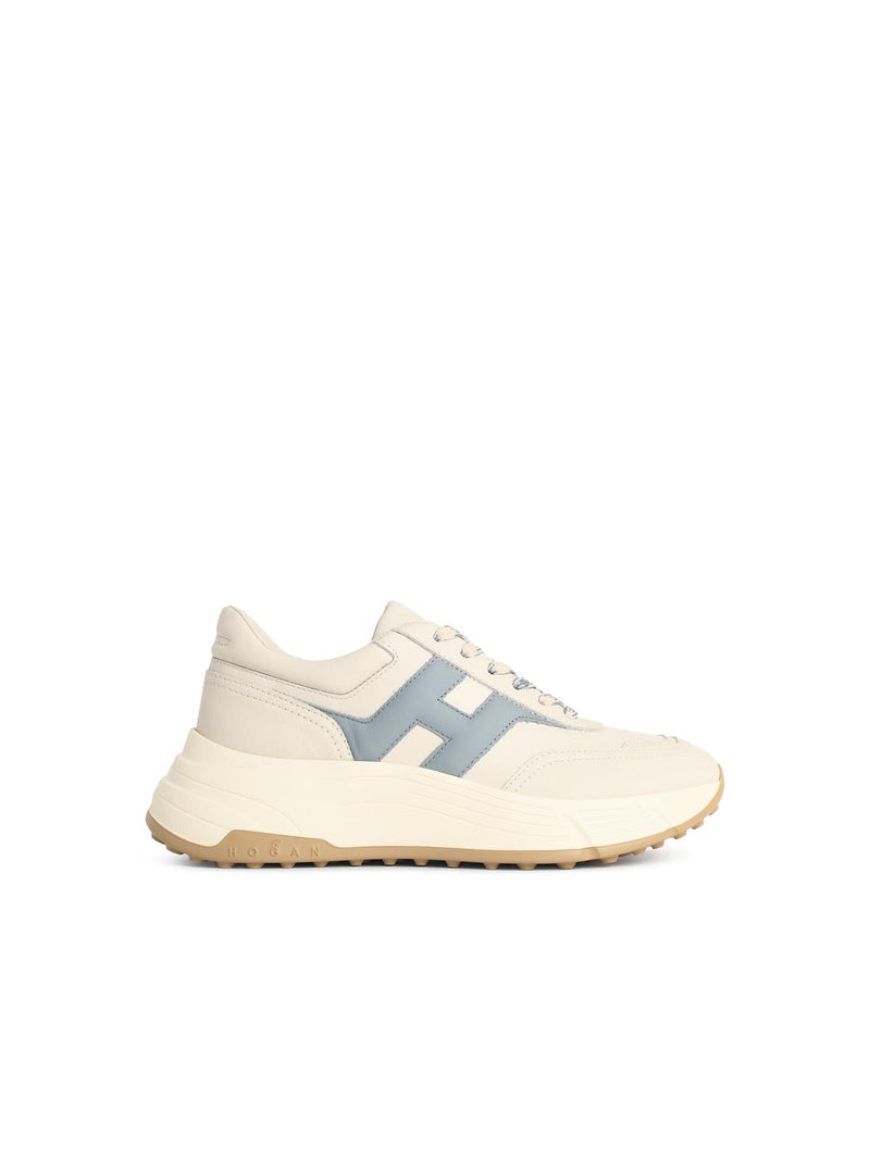 Hogan Zapatillas Hogan Hi-fi de cuero color marfil para mujer - World Class Fashion