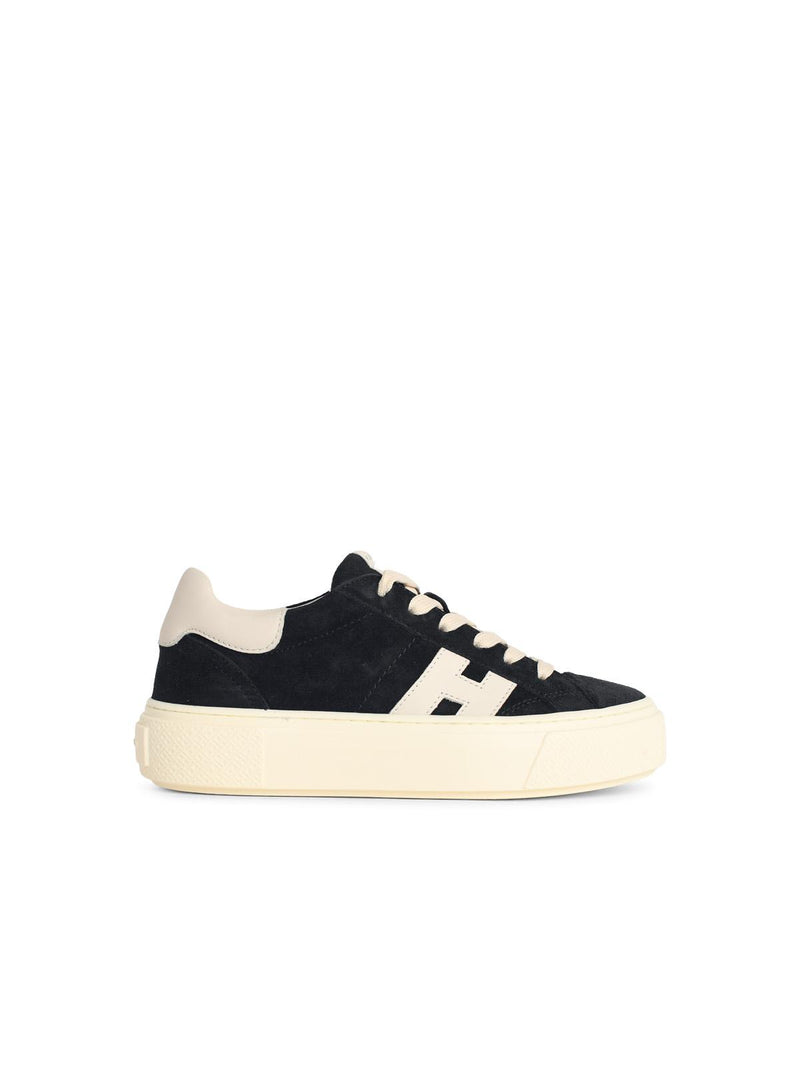 Hogan Hogan H705 Zapatillas de Cuero Azul Oscuro para Mujer - World Class Fashion