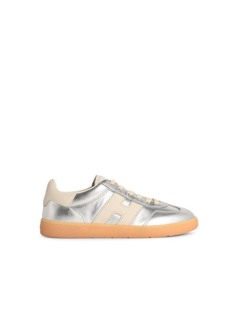 Hogan Zapatillas Hogan COOL de cuero plateado para mujer - World Class Fashion