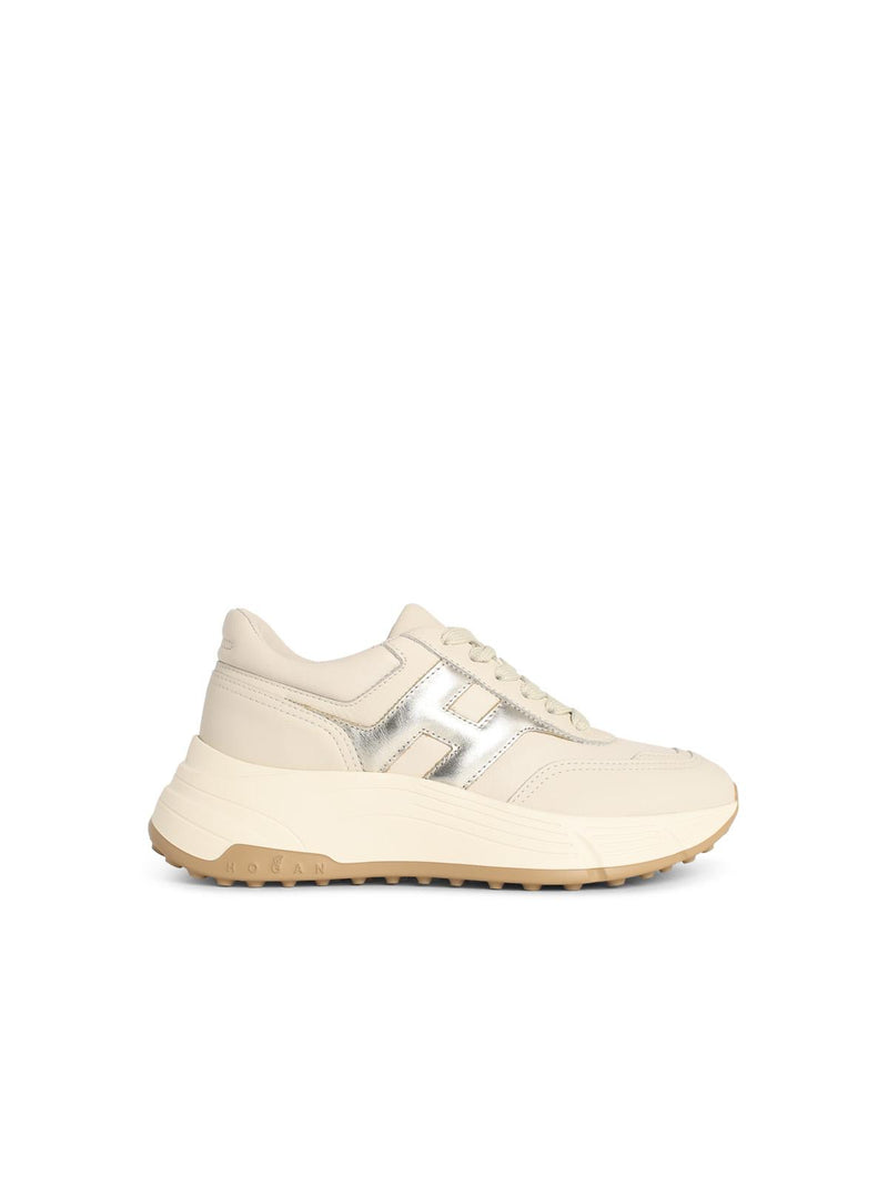 Hogan Zapatillas Hogan HI-FI de cuero color marfil para mujer - World Class Fashion