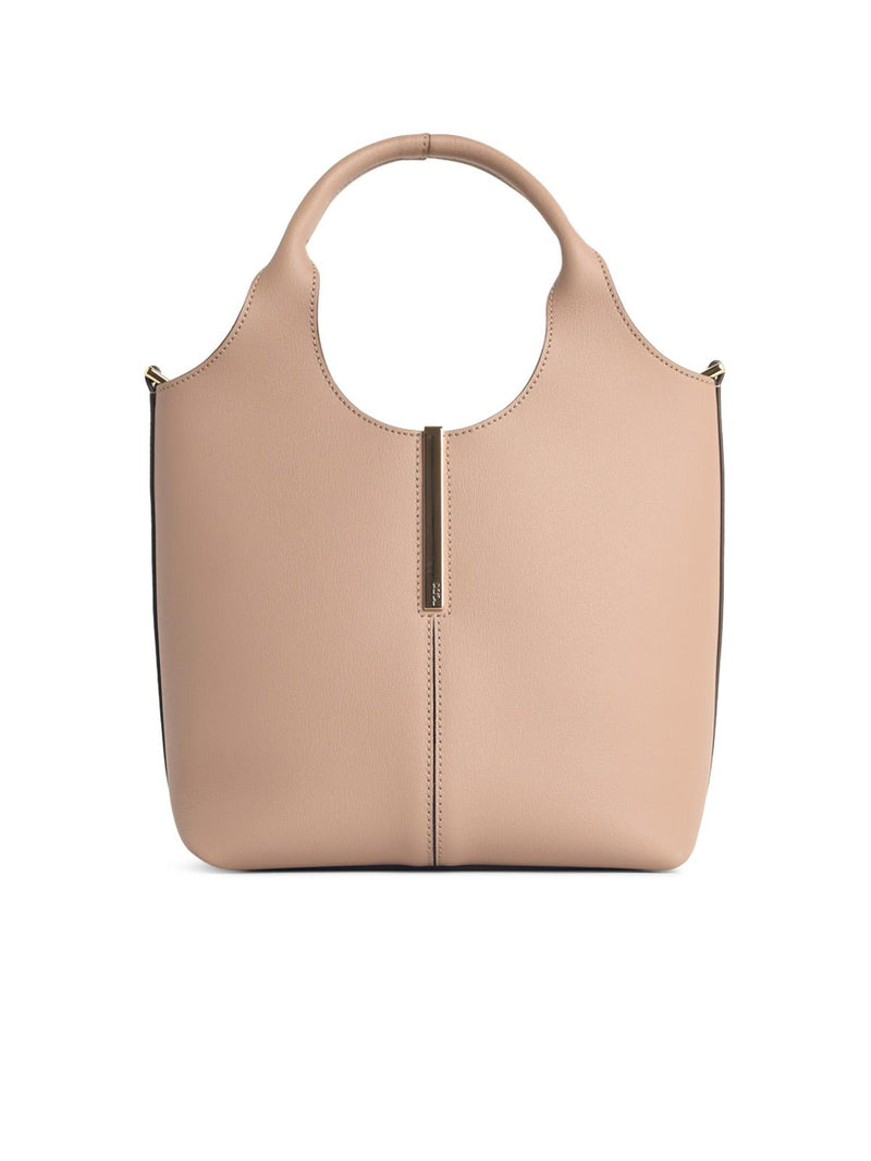Tod’s Tod's Mini Leather Shopping Tote Nude - World Class Fashion