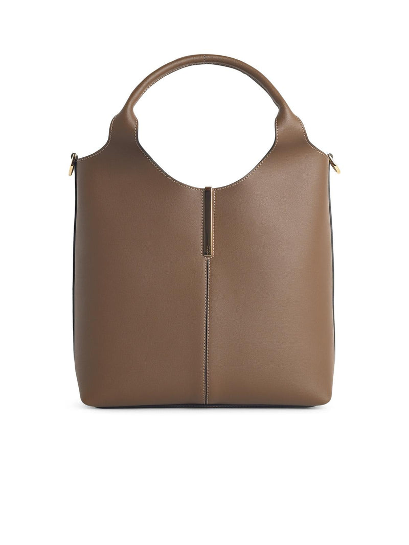 Tod’s Bolso tote pequeño de piel marrón de Tod's - World Class Fashion
