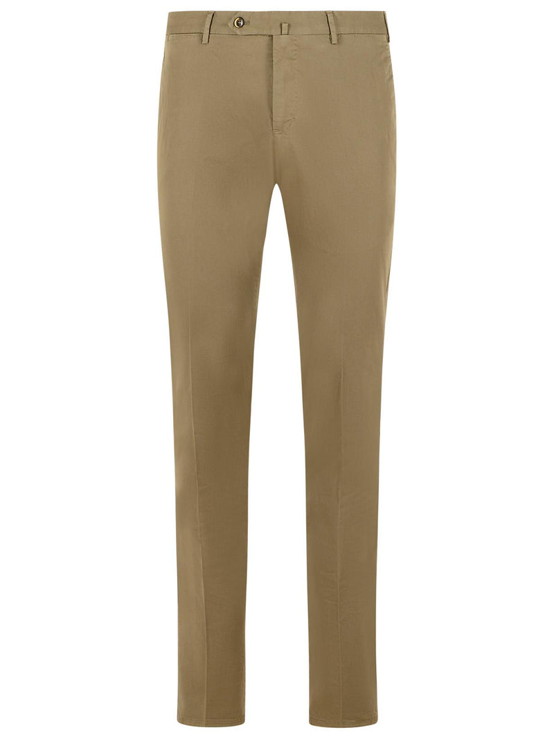 Pt01 Pt01 Slim Stretch Cotton Pants Brown Men - World Class Fashion