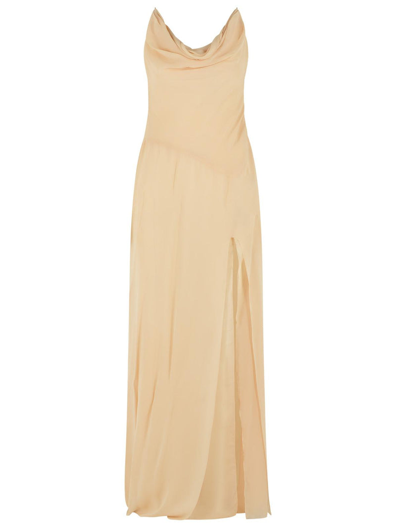 Blumarine Blumarine Viscose Georgette Dress Cream - World Class Fashion