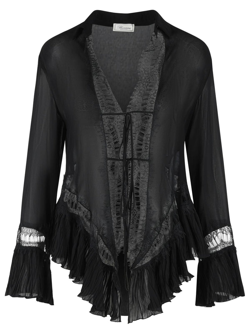 Blumarine Blumarine Viscose Lace Shirt Black Women - World Class Fashion