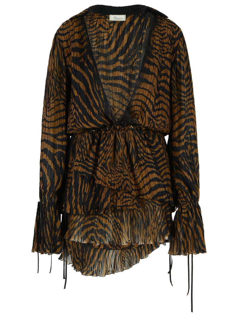 Blumarine Blumarine Viscose Chiffon Dress Brown Women - World Class Fashion