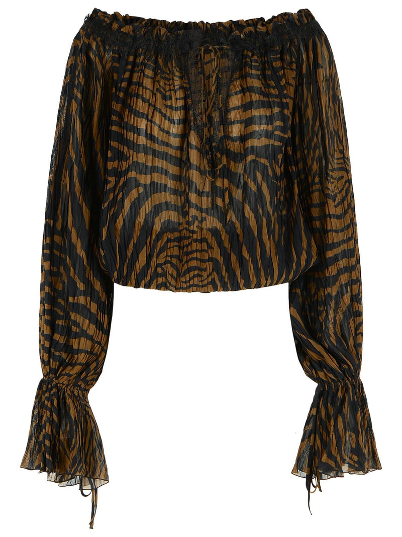 Blumarine Blumarine Viscose Chiffon Blouse Brown Women - World Class Fashion