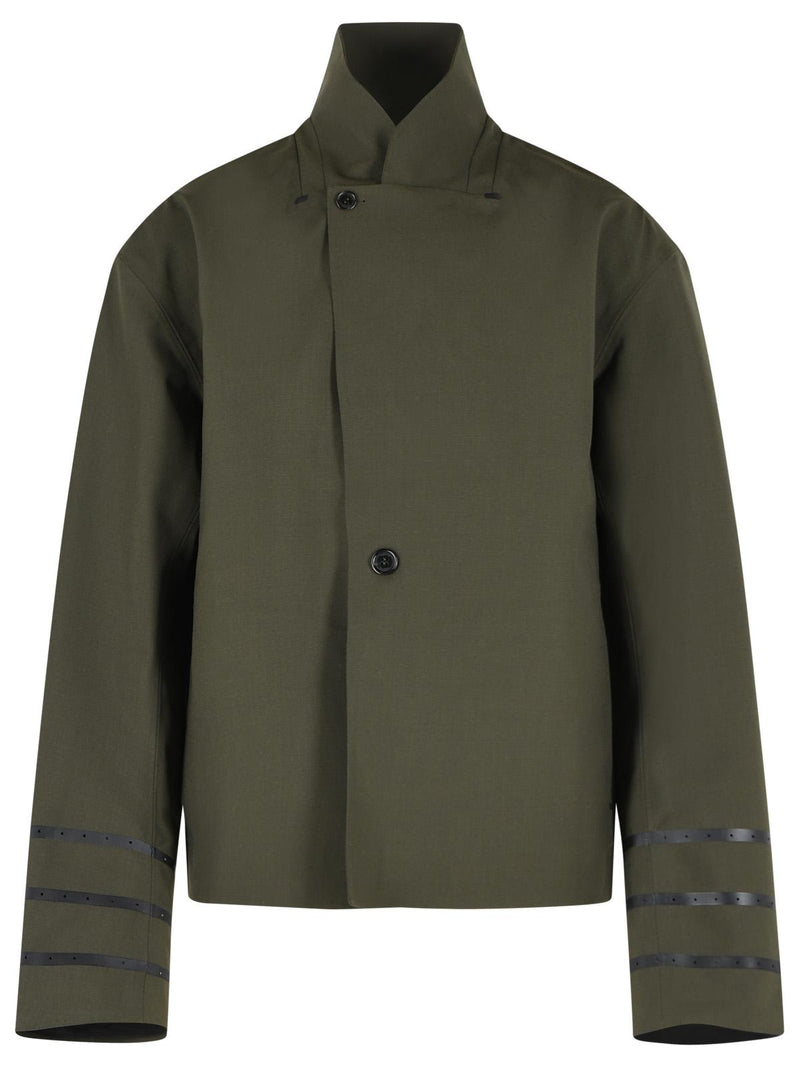 Coperni Chaqueta Coperni de mezcla de lana técnica verde - World Class Fashion