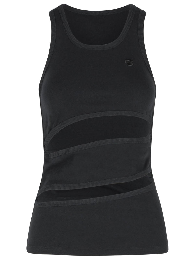 Coperni Coperni Spirale Black Cotton Tank Top - World Class Fashion