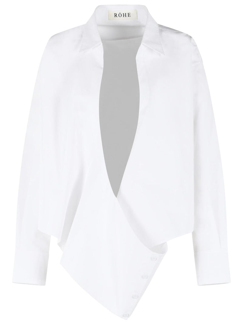 Róhe Róhe Wrap White Cotton Shirt Women - World Class Fashion