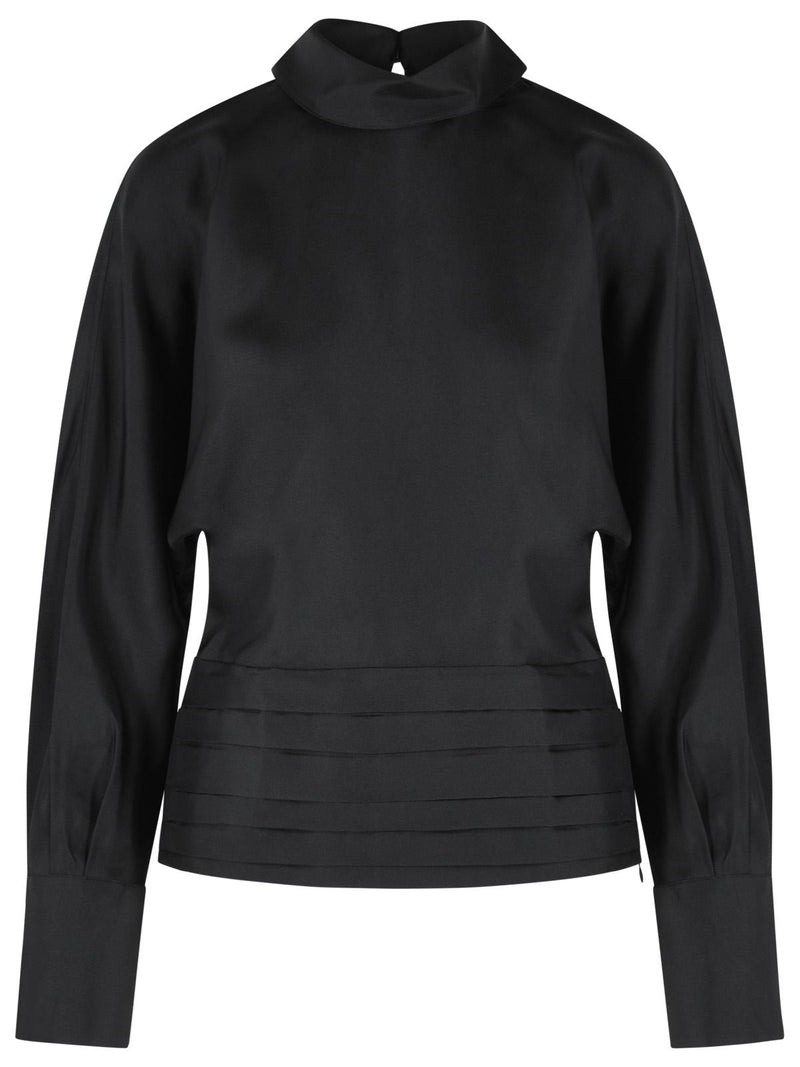 Róhe Róhe 'TUXEDO' Black Silk Blouse Women - World Class Fashion