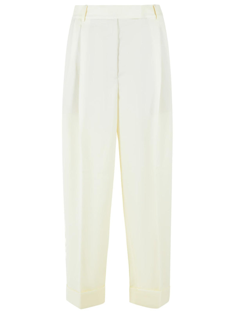 Róhe Róhe Binanco Pantalones de cintura alta blancos para mujer - World Class Fashion
