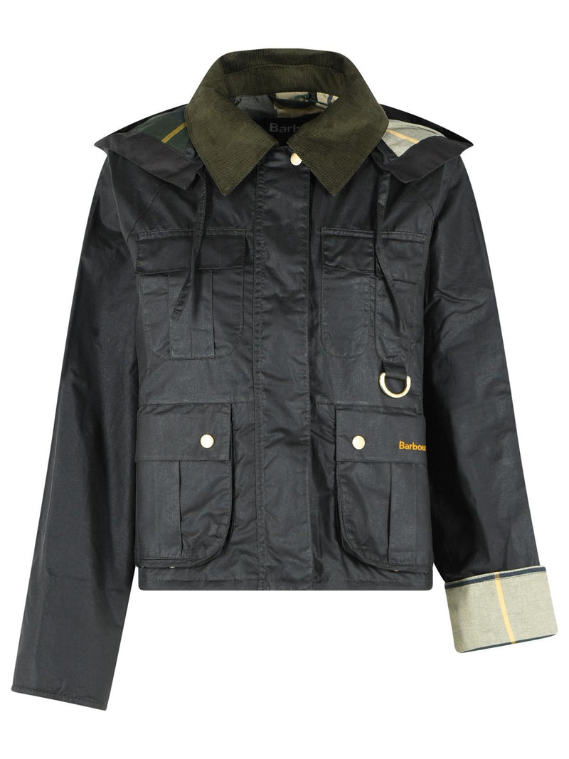 Barbour Chaqueta Barbour LIZA de algodón encerado verde - World Class Fashion