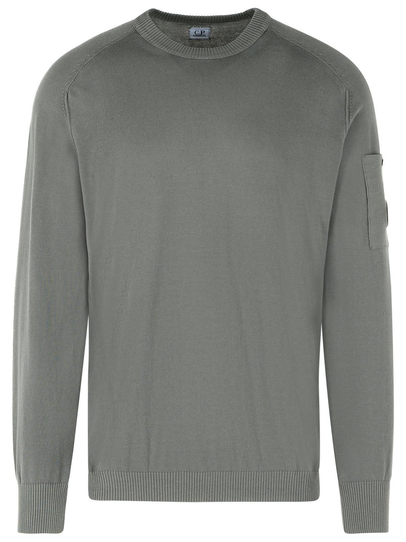C.P. Company C.P. Company Gray Cotton Crew Neck Sweater - World Class Fashion