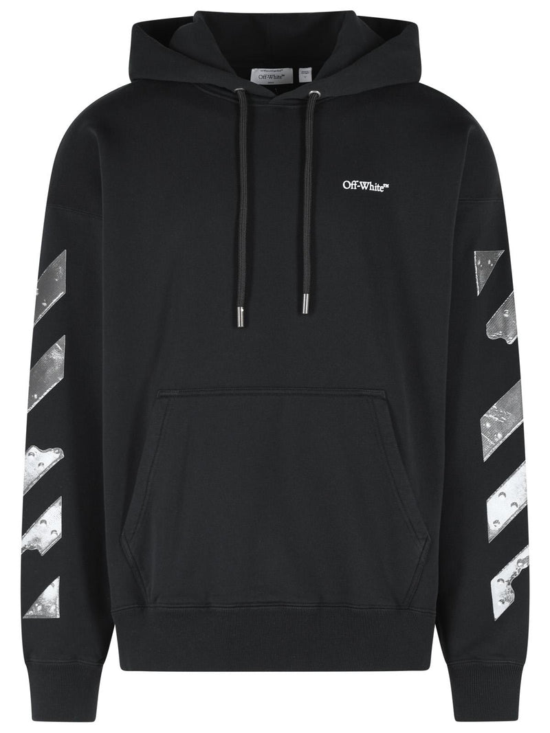 Off-white Off-white Metal Arrow Black Cotton Sweatshirt - World Class Fashion