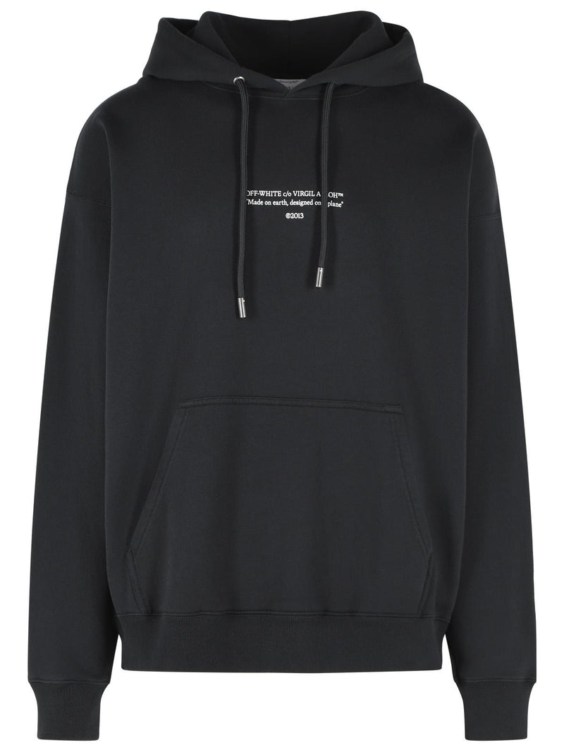Off-white Off-white 'STATEMENT' Black Cotton Sweatshirt - World Class Fashion