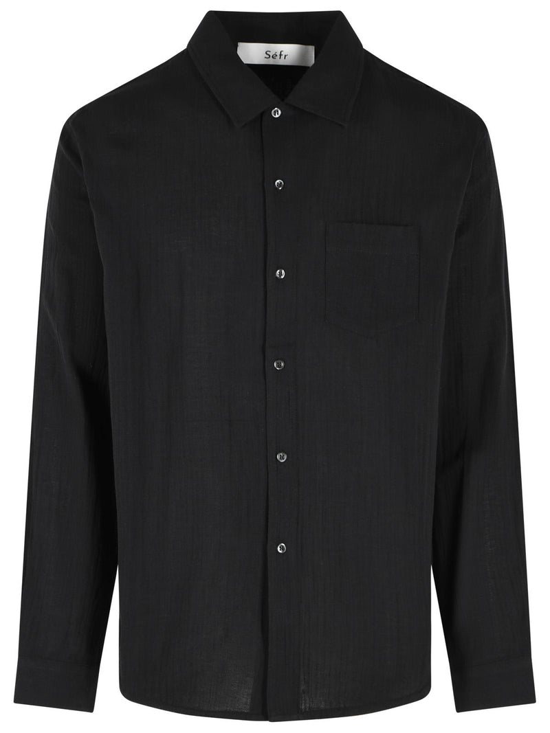 Sefr Sefr LEO Black Cotton Shirt - World Class Fashion