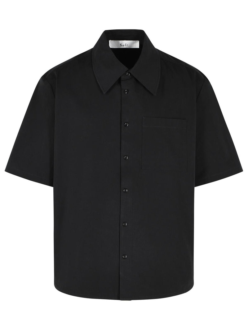 Sefr Sefr WAYLON Black Cotton Shirt - World Class Fashion