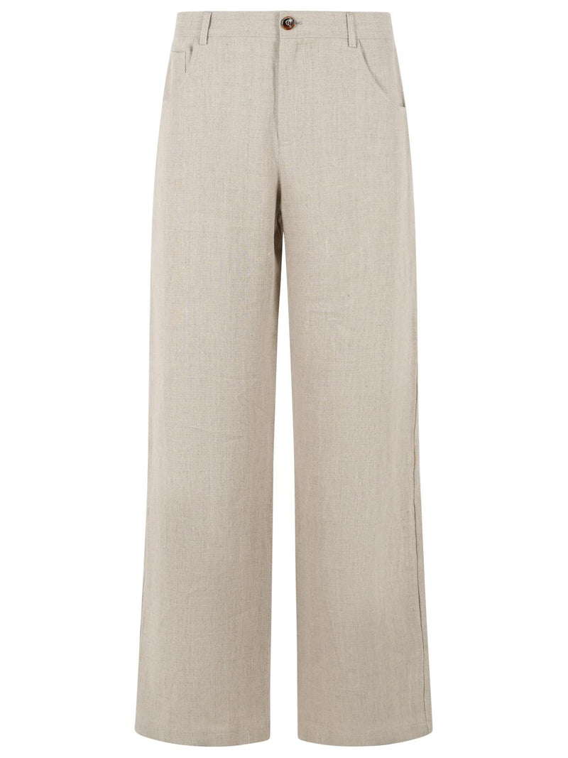 Sefr Sefr 'ARNO' Beige Linen Pants - World Class Fashion