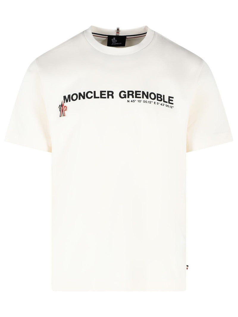 Moncler Grenoble Moncler Grenoble Stretch Cotton T-shirt Ivory White - World Class Fashion