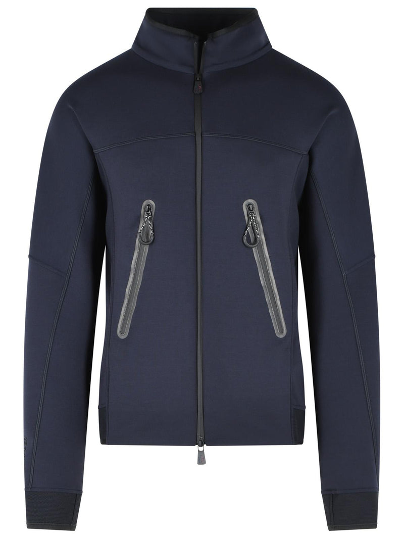 Moncler Grenoble Sudadera Moncler Grenoble azul oscuro con logo y cremallera - World Class Fashion