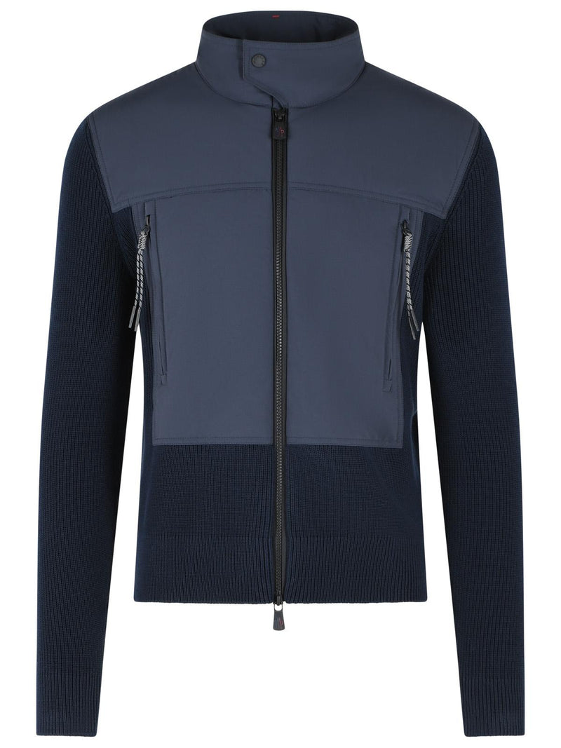 Moncler Grenoble Moncler Grenoble Padded Cotton Cardigan Navy Blue - World Class Fashion