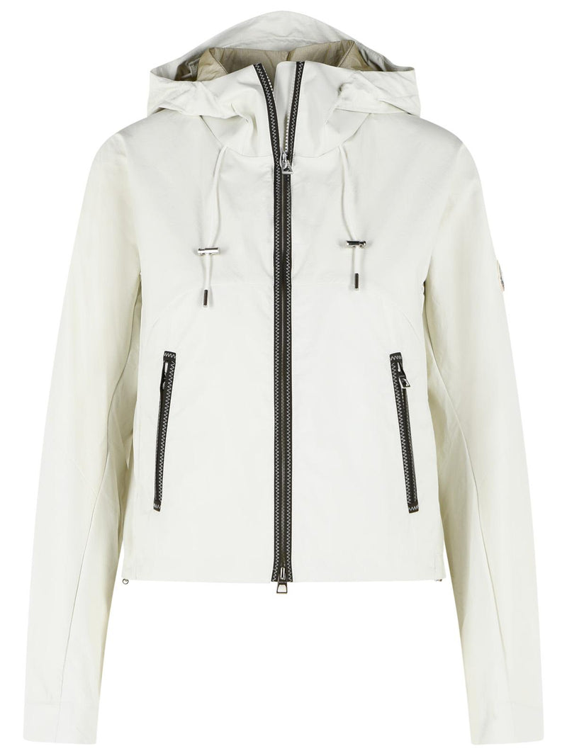 Moncler Moncler Lasanca Hooded Jacket Ivory White Women - World Class Fashion