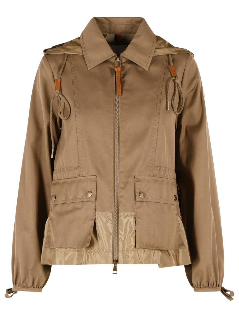 Moncler Moncler Adenium Hooded Jacket Camel Beige Women - World Class Fashion