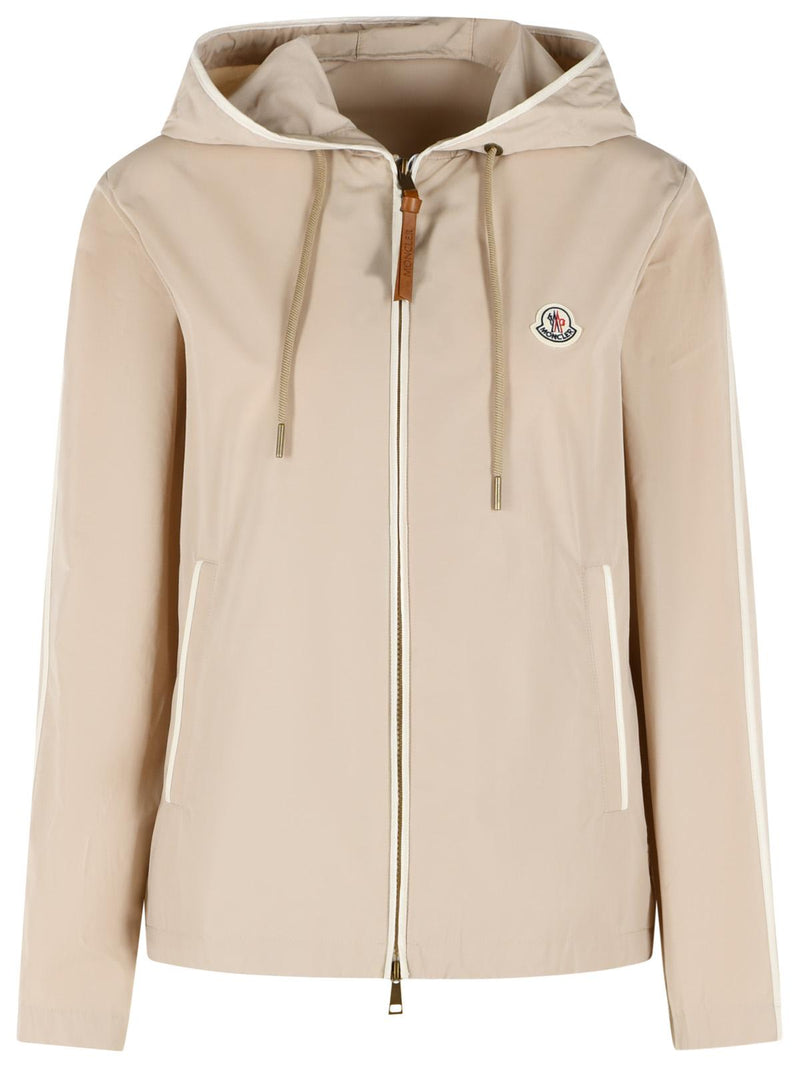 Moncler Moncler SARRACENIA Hooded Jacket Beige Women - World Class Fashion