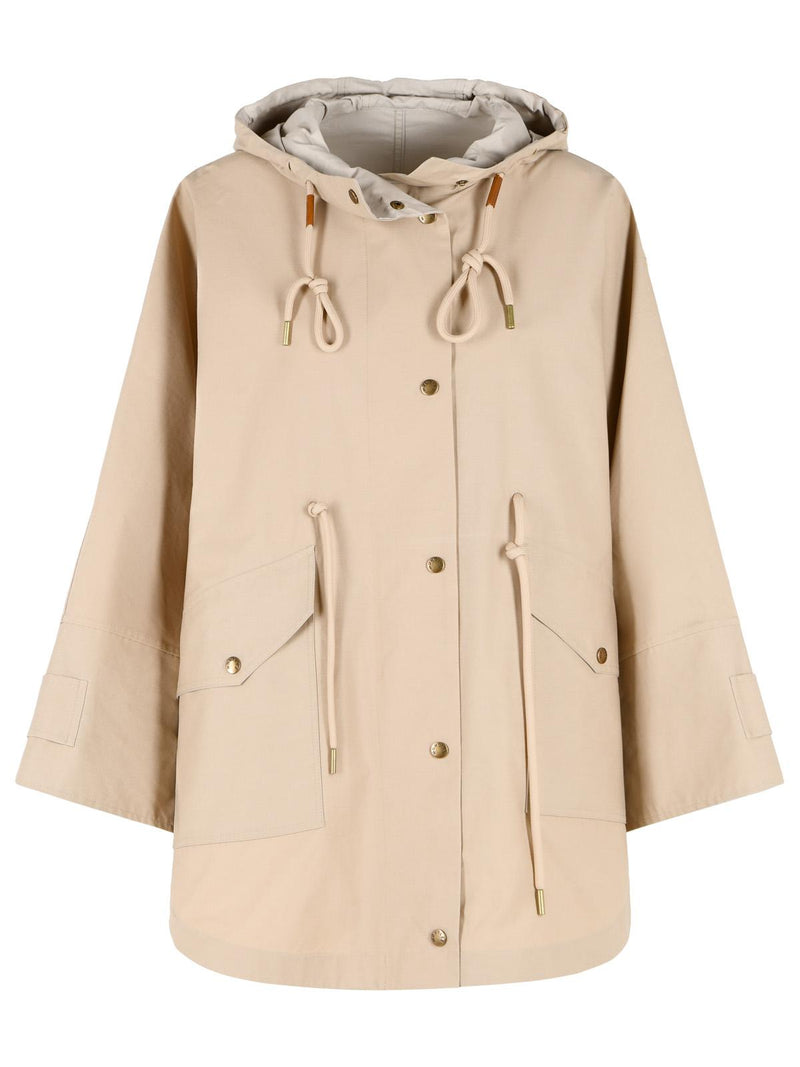Moncler Moncler BRUERRA Cape Beige Cotton Blend - World Class Fashion