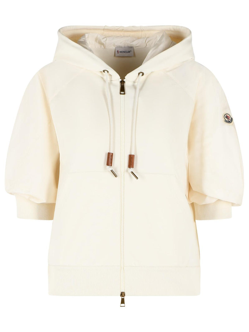 Moncler Moncler Cotton Hoodie Ivory White Women - World Class Fashion